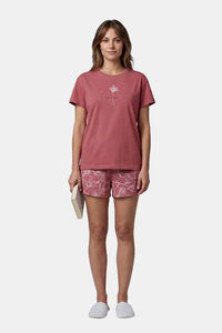 Sweet Dreams Floral Printed Short Set - Dusty Red — thumbnail 1